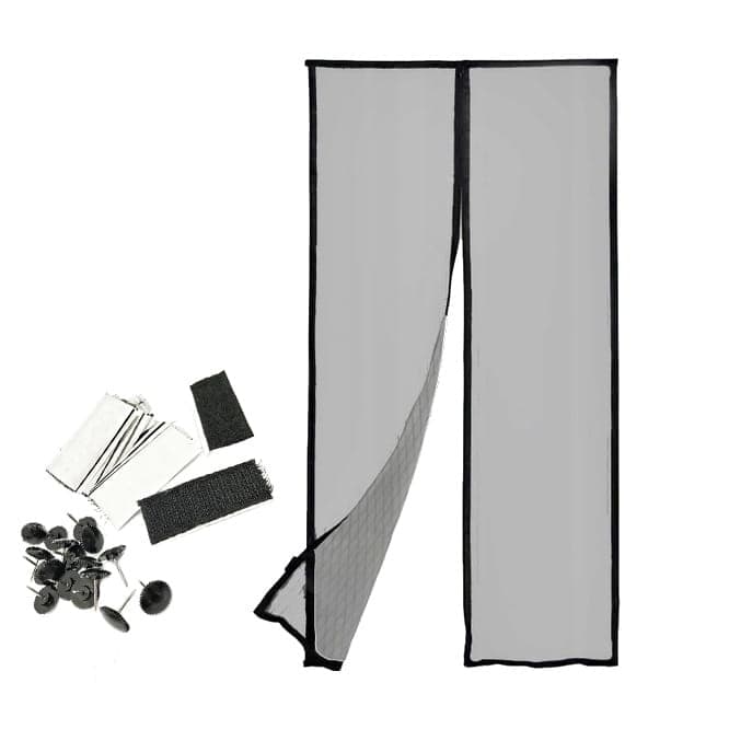 Skärmdörr - svart - 210cm x 100cm - magnetisk