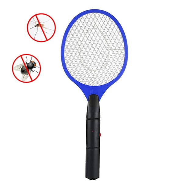 Hand Racket Mosquito Swatter Insect Home Garden Pest Bug Fly Mosquito Zapper Swatter Killer Electric Fly Swatter(Blue)