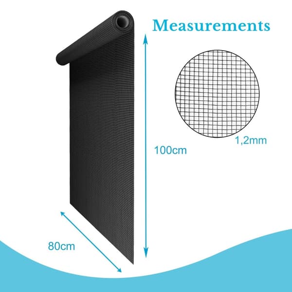 Flugnät Insektsnät fiberglas UV-beständigt fönsterdörr per meter bredd maskstorlek 1,2mm