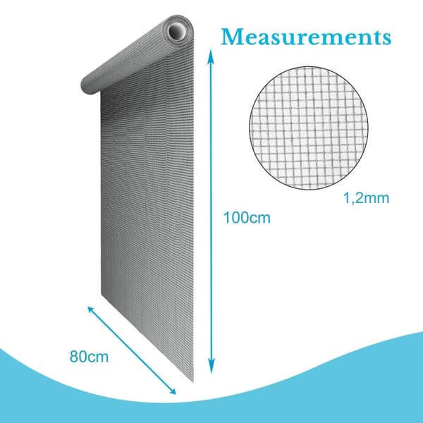 Flugnät Insektsnät fiberglas UV-beständigt fönsterdörr per meter bredd maskstorlek 1,2mm