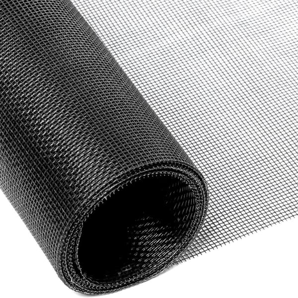 Flugnät Insektsnät fiberglas UV-beständigt fönsterdörr per meter bredd maskstorlek 1,2mm svart 100cm