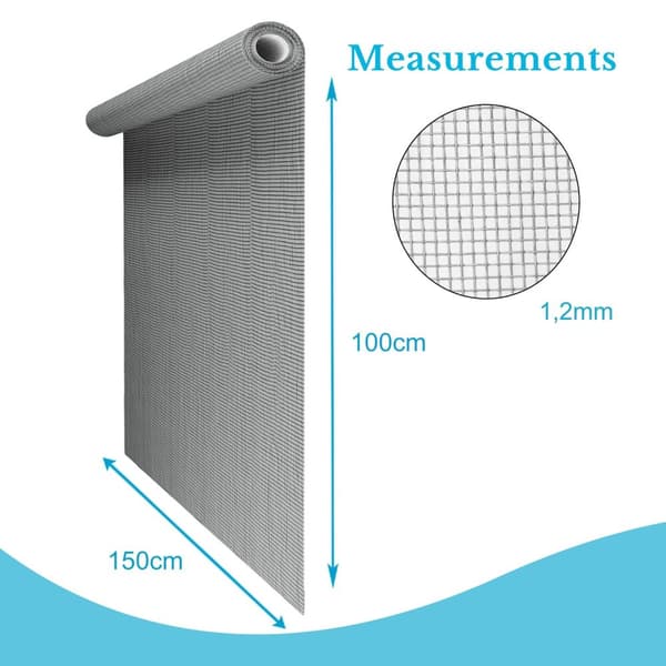 Flugnät Insektsnät fiberglas UV-beständigt fönsterdörr per meter bredd maskstorlek 1,2mm