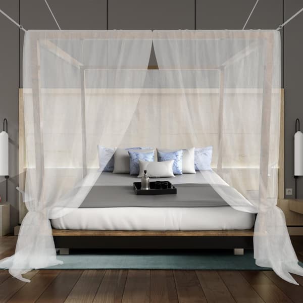 Myggnät för skydd mot myggor och insekter i vitt - 200 x 220 x 200 cm - Myggnät, utomhus, inomhus, polyester, 280 mesh