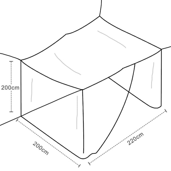 Myggnät för skydd mot myggor och insekter i vitt - 200 x 220 x 200 cm - Myggnät, utomhus, inomhus, polyester, 280 mesh