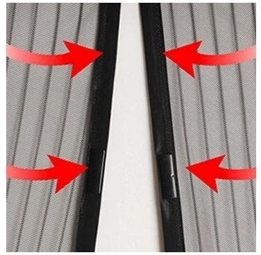 Insektnetdør 100x220 insektbeskyttelse magnet myggenet Black