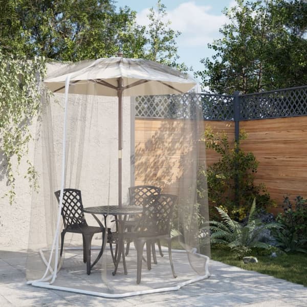 vidaXL Myggnett for paraply 220 netting hvit Φ330x250 cm