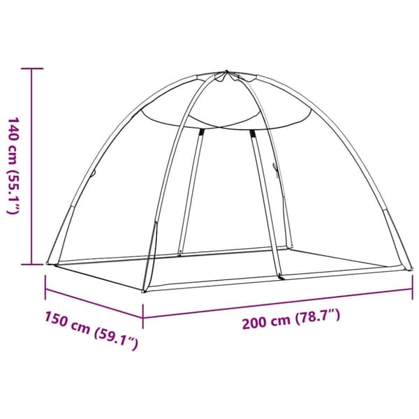 vidaXL Hyttysverkko Mongolia ovilla 220 verkko valk. 200x150x140 cm