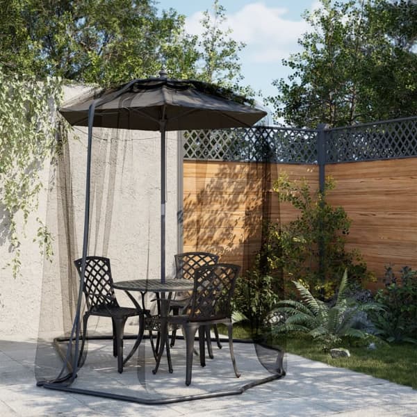 vidaXL myggenet til parasol 220 Φ300x230 cm trådnet sort
