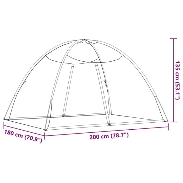 vidaXL Hyttysverkko Mongolia ovilla 220 verkko valk. 200x180x135 cm