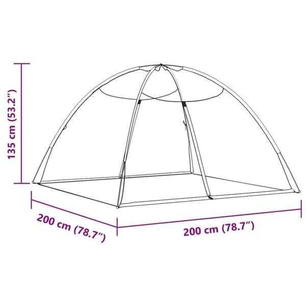 vidaXL Hyttysverkko Mongolia ovilla 220 verkko valk. 200x200x135 cm