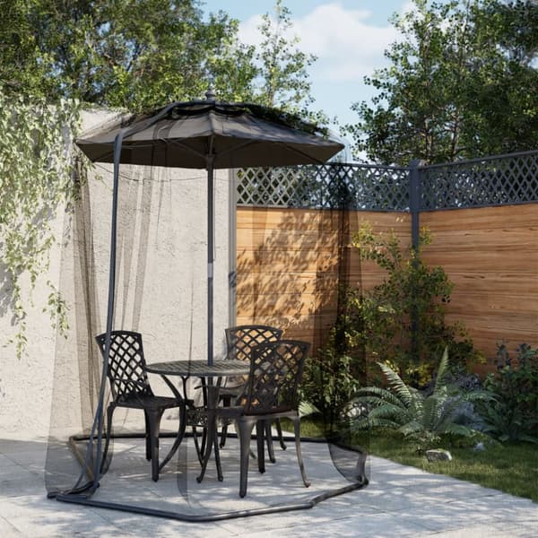 Myggnät för paraply 220 mesh svart Φ300x230 cm