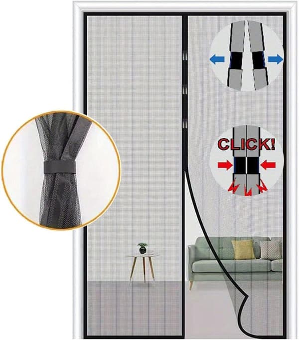 Insektsnät dörr 80/90/100/110/120 Bred x 210 cm Magnetiskt Myggnät