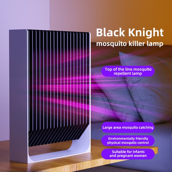 Black Knight B2000V Myggelampe USB Dobbeltfunktion Fotoinduceret Stød ABS Brandsikker, Effektiv Myggekontrol - 1200mAH Opladningsversion