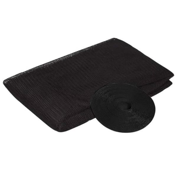 Klipbart myggenet til vinduer med velcro og magnetlås 150x180cm Sort