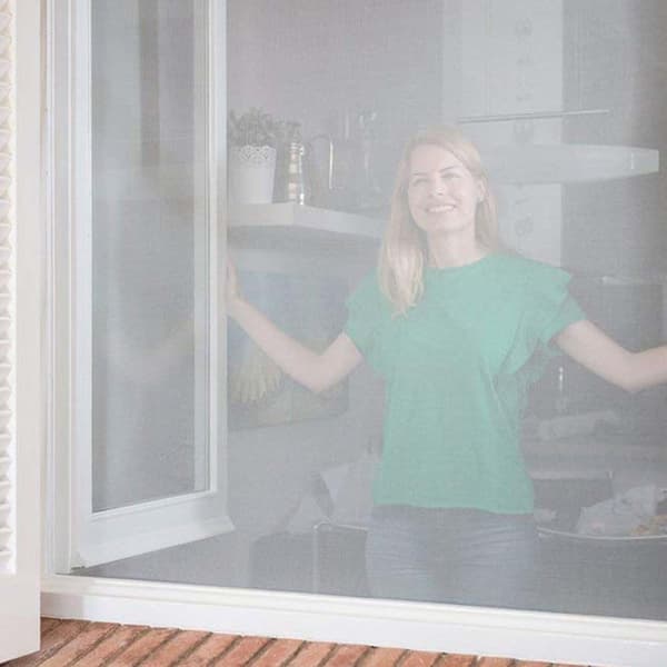 Klippbart Myggnät för Fönster med Magnetfäste 150×180 Vit