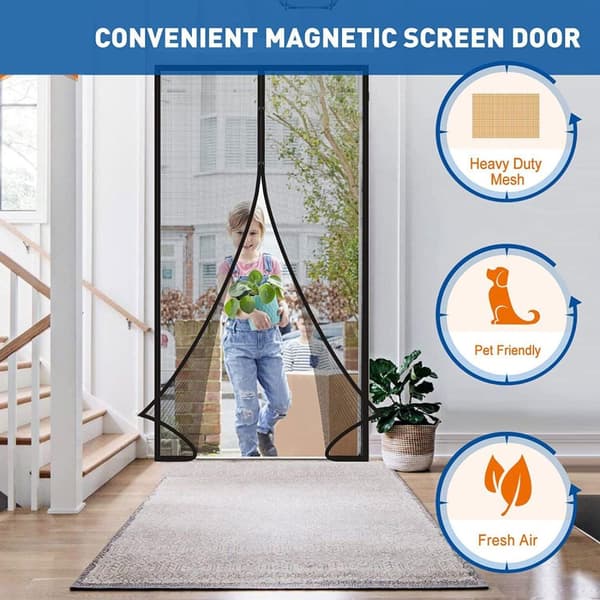 Insektnetdør 80/90/100/110/120 Bred x 210 cm Magnetisk Myggenet