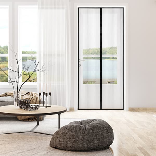 Magnetisk flugskärmsdörr 90 x 210 cm insektsskydd balkongdörr flugridå myggnät magnetisk gardin självhäftande montering utan borrning