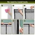 Miniatyrbild 7 av 8: Magnetisk flugskärmsdörr 100 x 220 cm insektsskydd balkongdörr flugridå myggnät magnetisk gardin självhäftande montering utan borrning