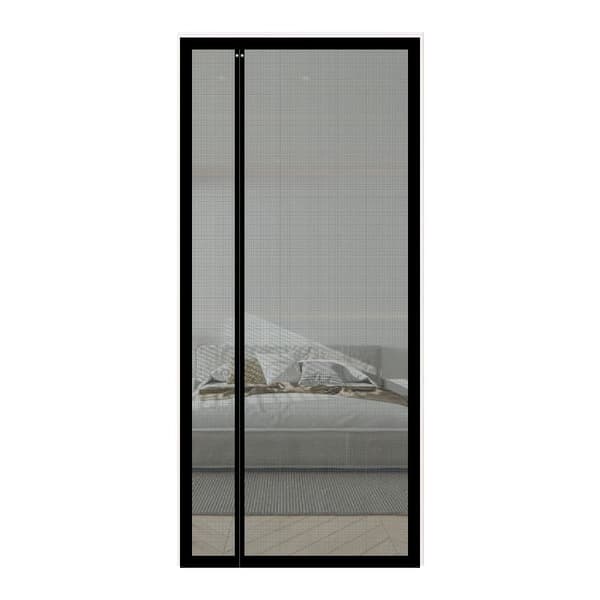 Magneettinen hyttysverkko-ovi, Liimautuva sivulta avautuva verho, Irrotettava ja kestävä, Hyönteis- ja kärpässuojattu, Kissankestävä Musta 90x210cm