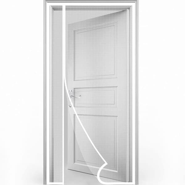 Magnetisk myggedør med selvklæbende sideåbning – holdbar, aftagelig og kattesikker, beskytter mod insekter og fluer Hvid 85x220cm
