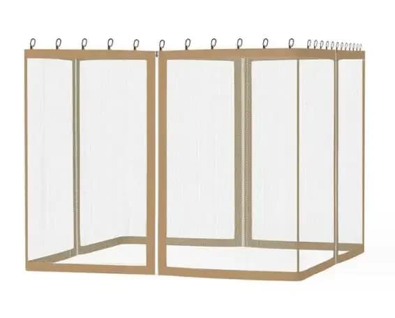 Universellt Myggnät, Hållbar Polyester,Fyra-öppna dörrkrok, 10x10ft