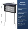 Miniatyrbillede 3 af 8: OBOSOE Solar Light Myggedræber Udendørs & Indendørs - Vandtæt 45×25×18cm, 4500V til Altan/Camping