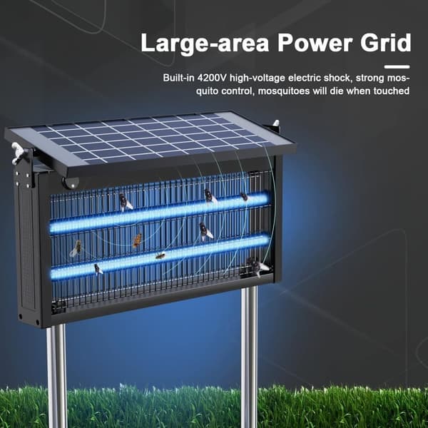 OBOSOE Solar Light Myggedræber Udendørs & Indendørs - Vandtæt 45×25×18cm, 4500V til Altan/Camping
