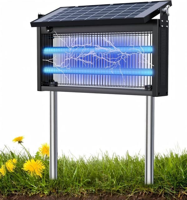 OBOSOE Solar Light Myggedræber Udendørs & Indendørs - Vandtæt 45×25×18cm, 4500V til Altan/Camping