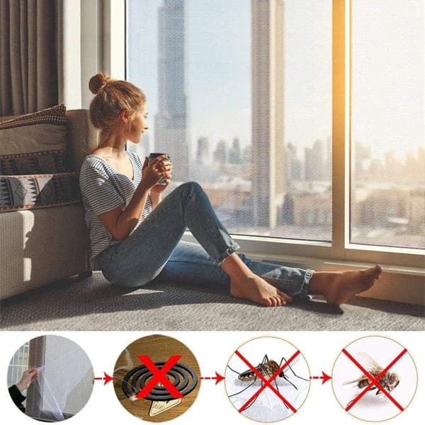 OBOSOE hyttysverkko ikkunaan 130x150cm – 4 kpl liimahyönteisverkko, leikattava ja helppo koota