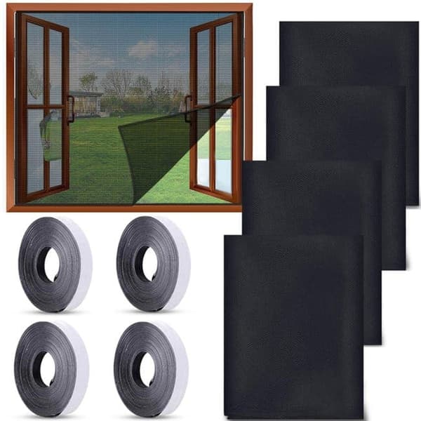 OBOSOE hyttysverkko ikkunaan 130x150cm – 4 kpl liimahyönteisverkko, leikattava ja helppo koota