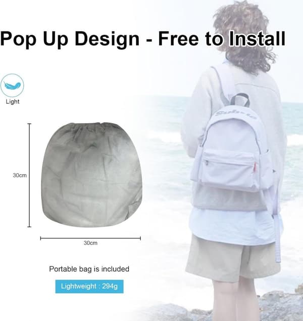OBOSOE Pop Up hyttysverkko - Kannettava ja kokoontaitettava sänkyverkko sisä- ja ulkokäyttöön