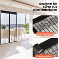 Pikkukuva 5 / 8: Bomclap hyttysverkko oveen magneettisella 90x210/100x220 cm – valkoinen/musta hyönteisverkko-ovi automaattisella sulkeutumisella