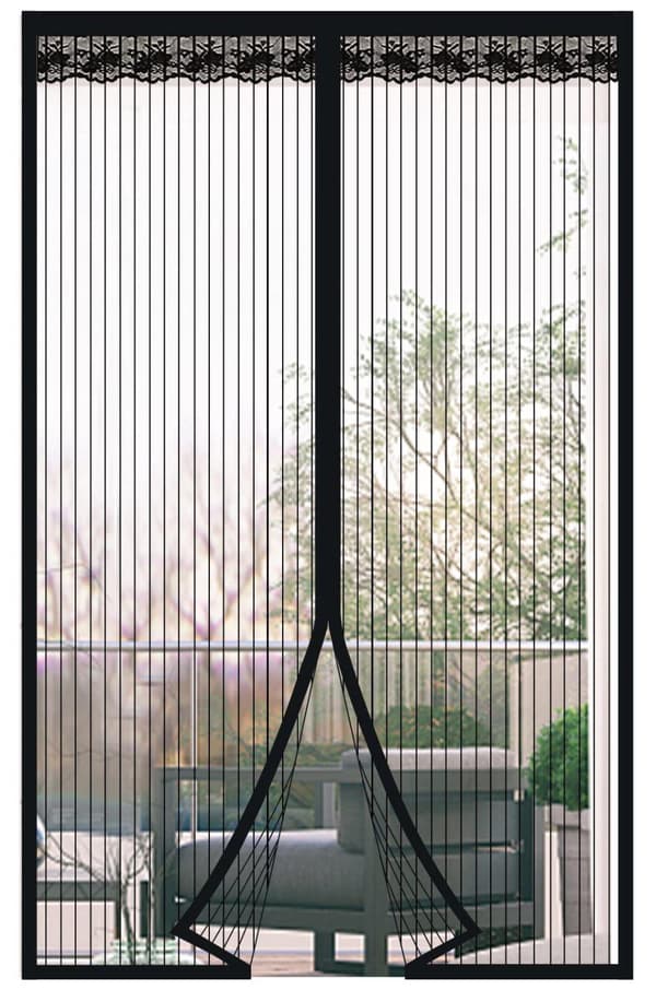 Bomclap hyttysverkko oveen magneettisella 90x210/100x220 cm – valkoinen/musta hyönteisverkko-ovi automaattisella sulkeutumisella