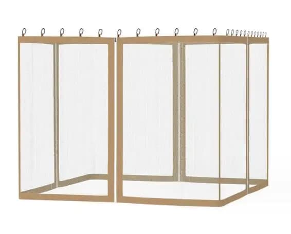 Gazebo myggnät, hållbar polyester, enkel installation, storlek 12x12ft,brun, 360x360cm (12x12ft) = 360x360cm (12x12ft)
