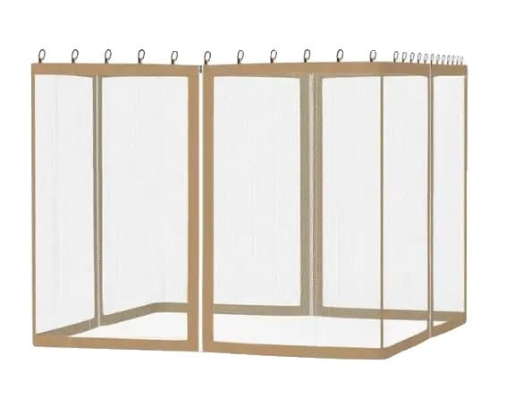 Gazebo myggnät, hållbar polyester, enkel installation, storlek 12x12ft,brun, 360x360cm (12x12ft) = 360x360cm (12x12ft)