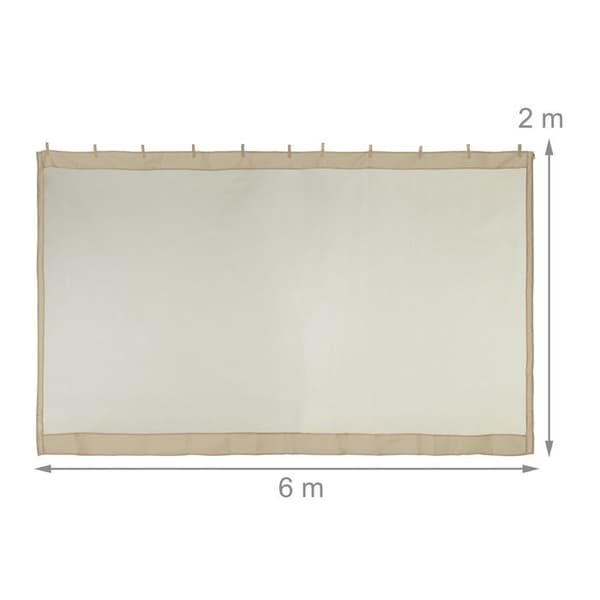 Relaxdays Mysktak för pergola 3 x 3 m, 2 sidodelar, dragkedja, rem, 12 m (XL), trädgård, beige