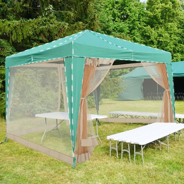 Relaxdays Mysktak för pergola 3 x 3 m, 2 sidodelar, dragkedja, rem, 12 m (XL), trädgård, beige