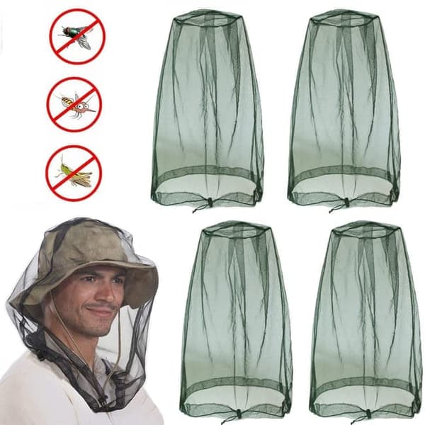 OBOSOE 4-pack Mygghatt med Nät – Skyddande Hatt för Fiske, Trädgård & Biodling – Ansiktsskydd mot Insekter Utomhus