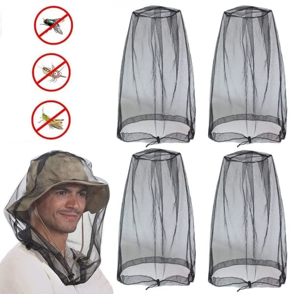 OBOSOE 4-pack Mygghatt med Nät – Skyddande Hatt för Fiske, Trädgård & Biodling – Ansiktsskydd mot Insekter Utomhus