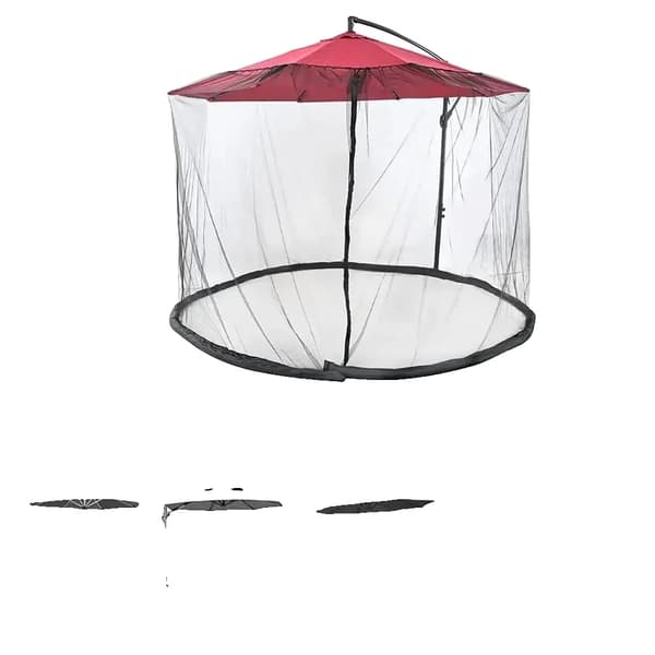Parasolmyggnät, Tre-dörrsdesign, Universell passform, Fällbar för enkel förvaring,300x230cm 1dragkedja