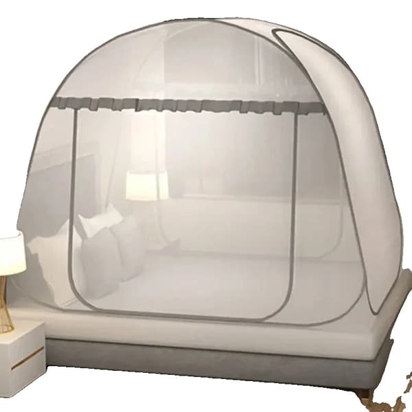 Myggenet, Foldbart, En-dørs, Firkantet,1.0m 190x100x140cm, grå