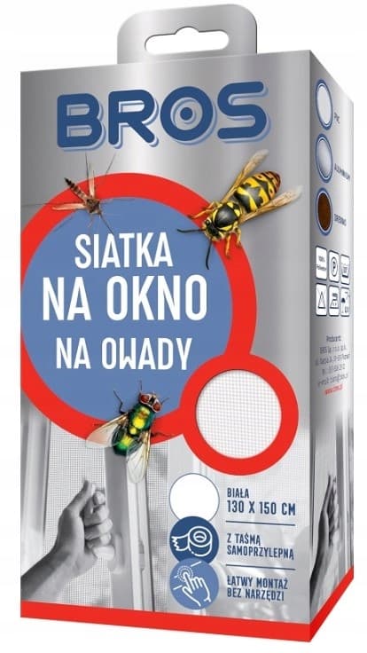 BROS HYÖNTEISVERKKO IKKUNAAN HYTTYSVERKKO VALKOINEN ITSELIITTYVÄ TEIPPI 130x150cm