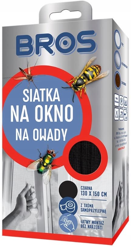 BROS HYÖNTEISVERKKO IKKUNAVERKKO HYTTYSVERKKO MUSTA TEIPI 130x150
