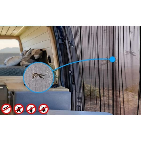 Lollanda Universal mygge- og solbeskyttelse til bilens bagagerum – med kraftig velcro, myggenet til autocampere og camping