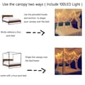 Miniatyrbillede 5 af 6: Lollanda Myggenet med LED Starlight til Seng, Queen Square Myggenet til King Size Seng - 190 x 210 x 240 cm