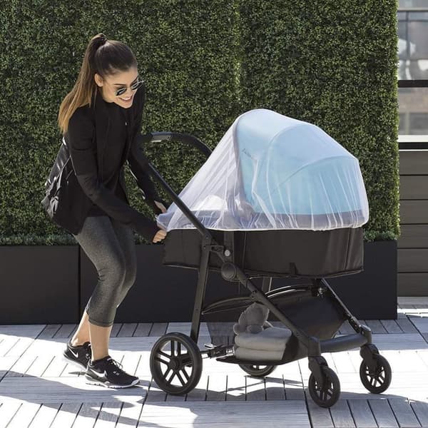 Lollanda 2-pak bæredygtigt myggenet til baby – Universal insektnet til klapvogn, vugge, vugge, rejseseng og kravlegård