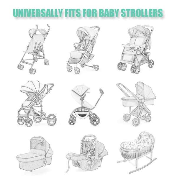 Lollanda 2-pak bæredygtigt myggenet til baby – Universal insektnet til klapvogn, vugge, vugge, rejseseng og kravlegård