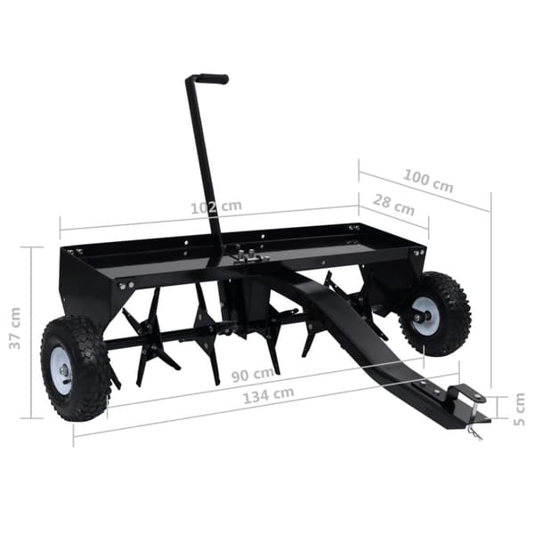vidaXL plænelufter til havetraktor 102 cm -  Plæneluftere & vertikalskærere
