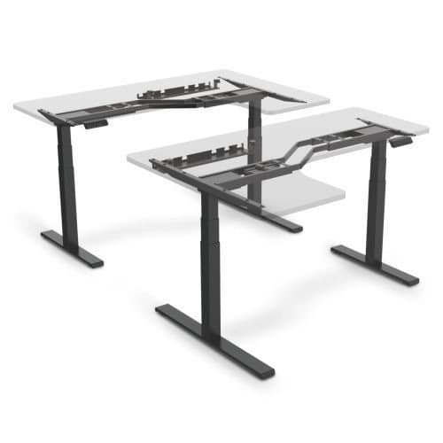 Elektrisk justerbart hjørne skrivebord brun deskTOP-23