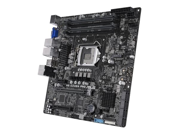 ASUS WS C246M PRO - Hovedkort - micro ATX - LGA1151 Socket - C246 Chipset - USB 3.1 Gen 1, USB 3.1 Gen 2 - 2 x Gigabit LAN - innbygd grafikk (CPU kre